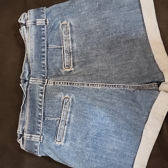 Express Super High Waisted Shortie Paperbag Tie Jean Shorts sz 6 - Picture 5 of 7
